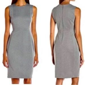 Calvin Klein Gray Sleeveless Scuba Sheath Dress, Excellent Condition